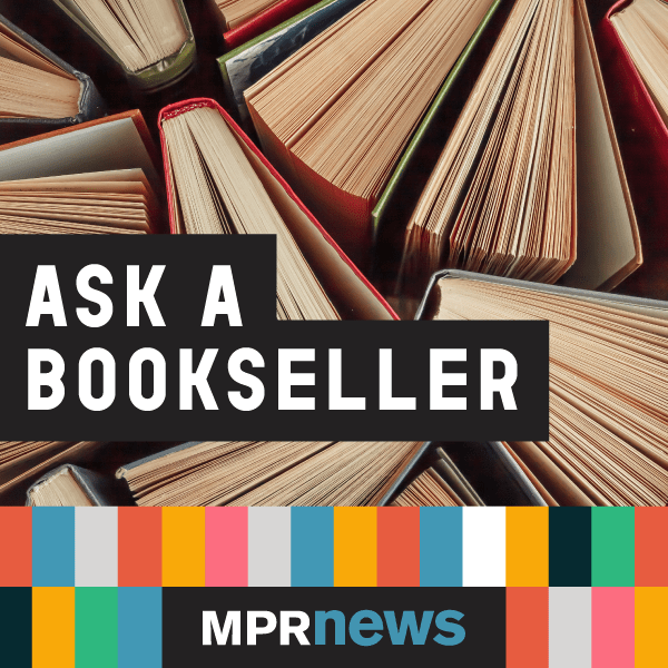 A logo with books