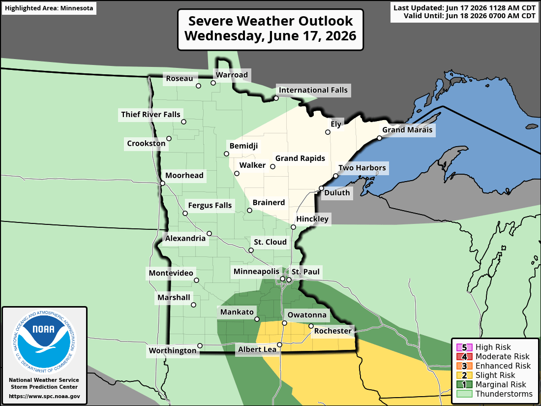 Slight risk for severe