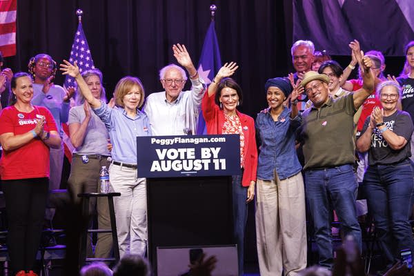 A Rally with Sanders, Flanagan, and Omar, Ellison, and Smith