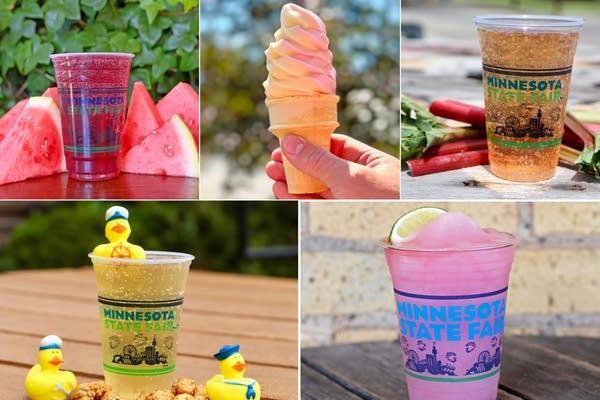 state fair collage of new drinks
