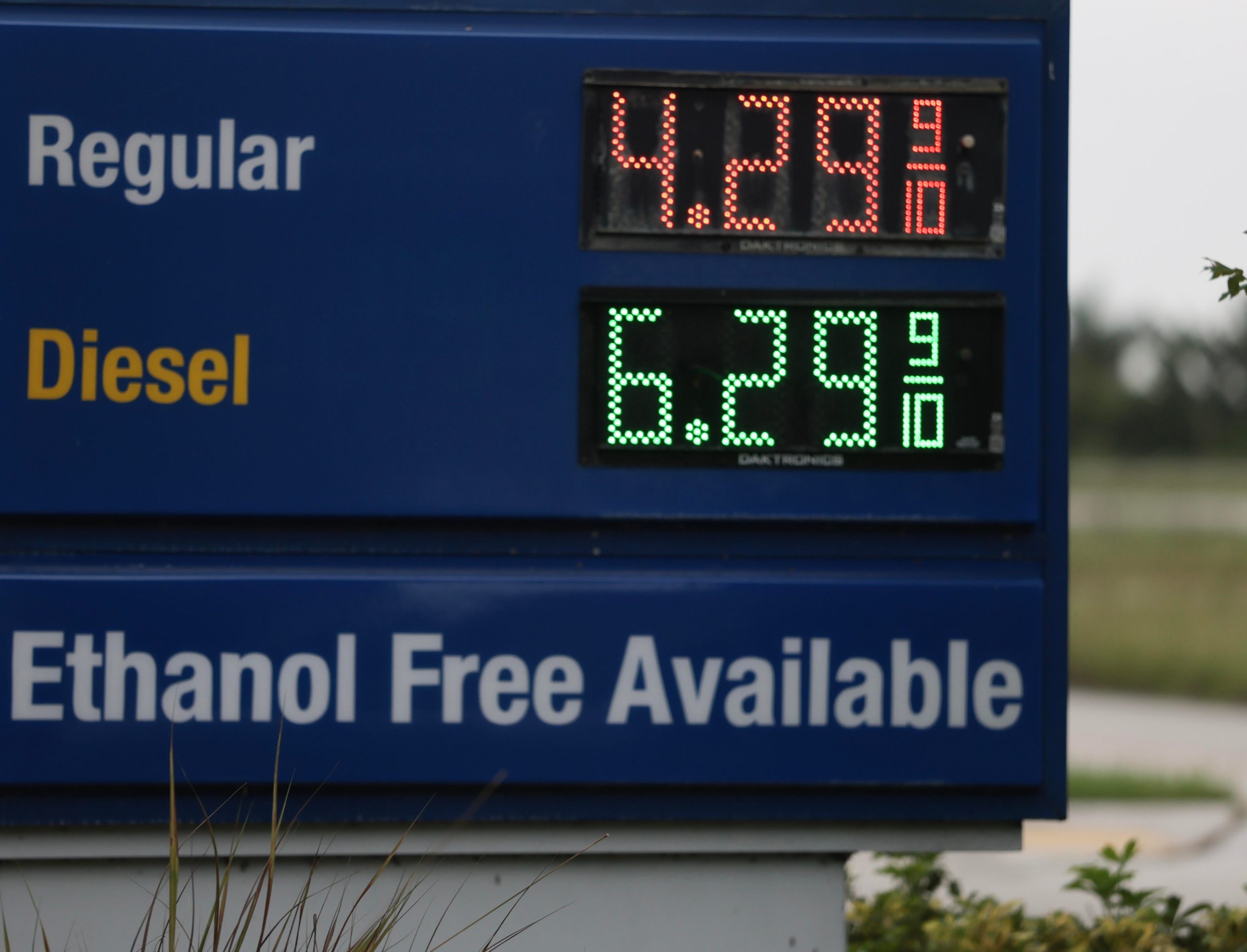 Diesel fuel hits $6.30 a gallon at a gas station in Miami, Florida.