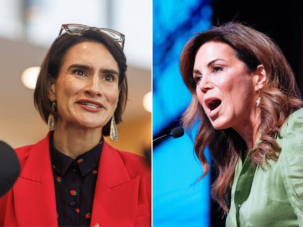 Side-by-side image of Peggy Flanagan and Michele Tafoya.