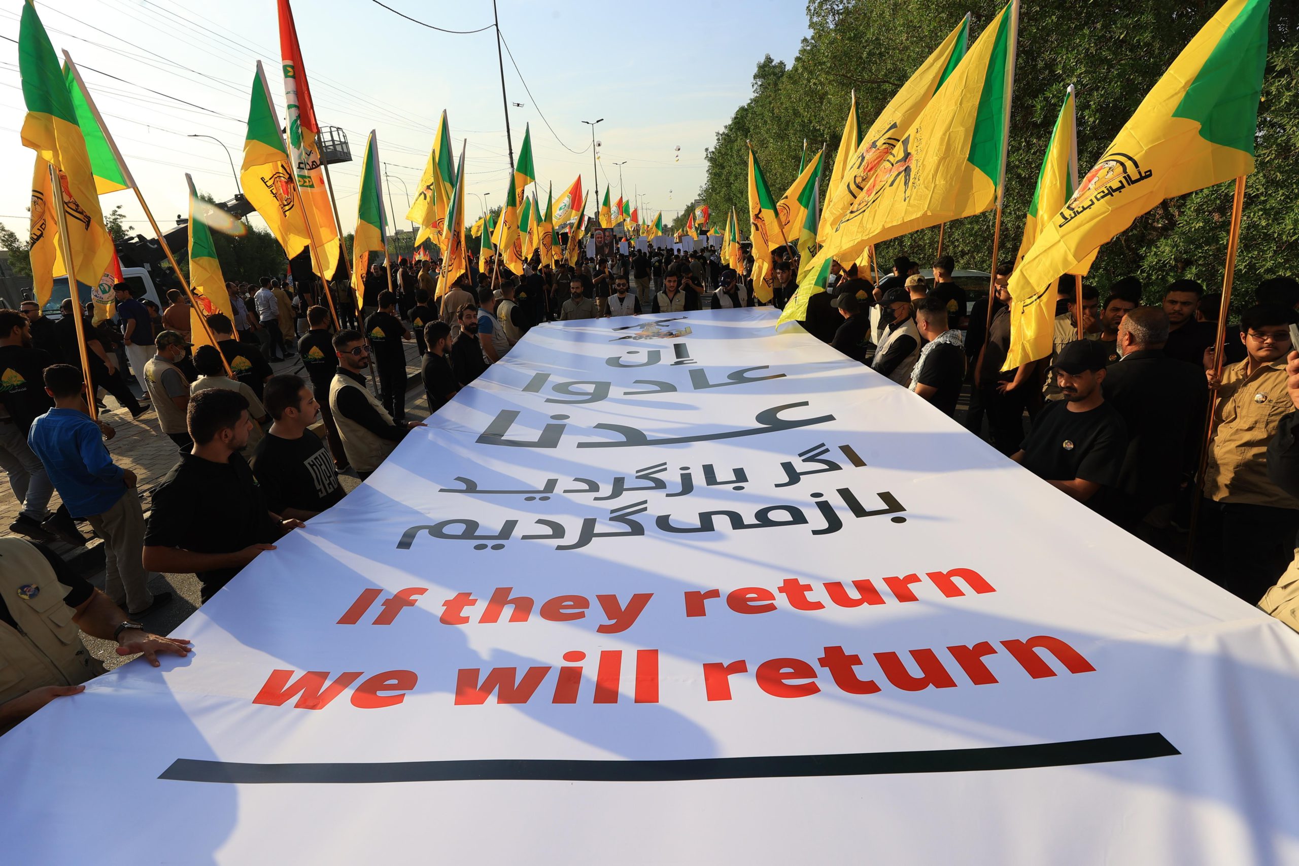 Sign that reads If they return we will return