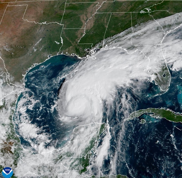 This satellite image from the National Oceanic and Atmospheric Administration shows Hurricane Isaias surging toward the U.S. Gulf Coast on Thursday, Oct. 8, 2026.