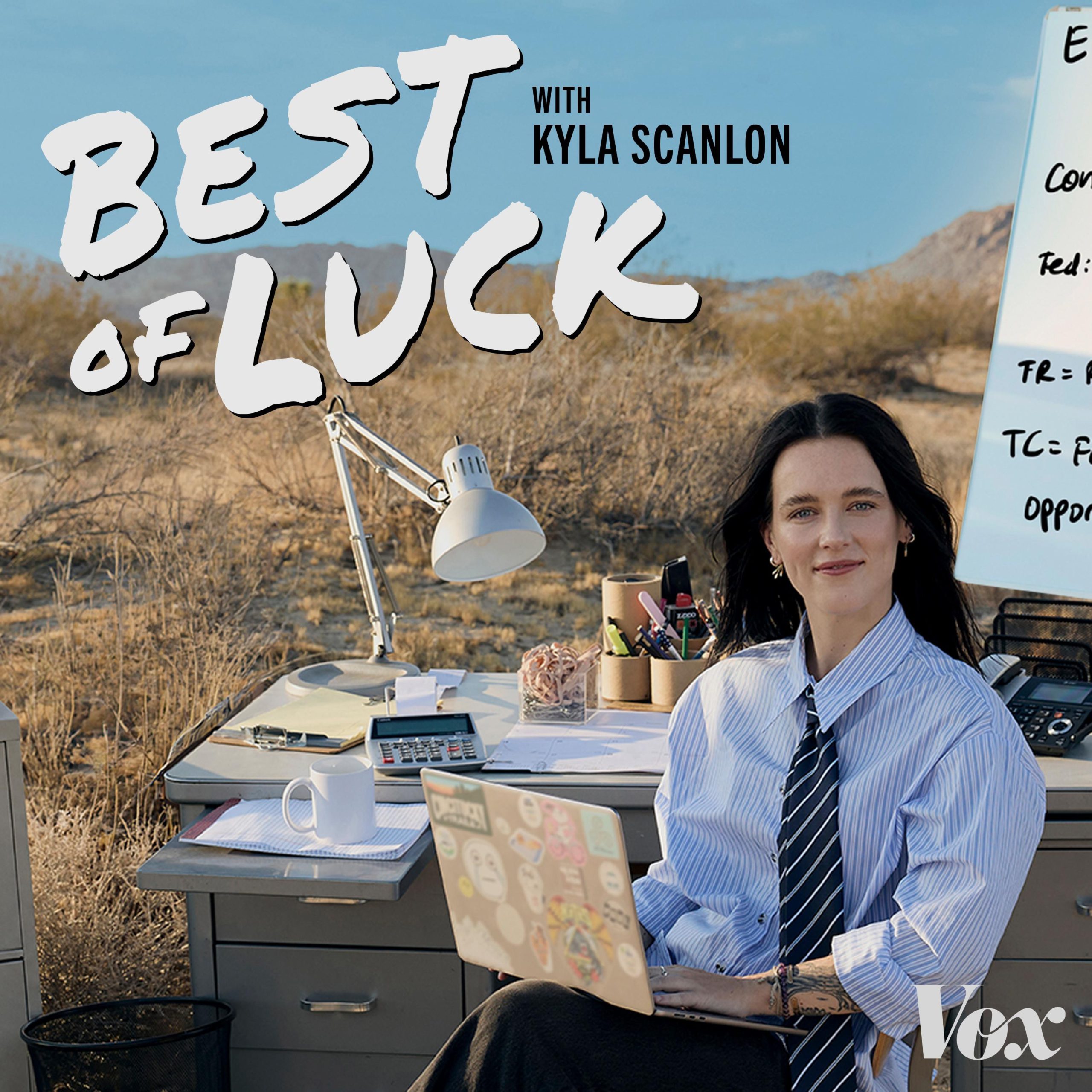Woman in front of a sign that reads Best of Luck