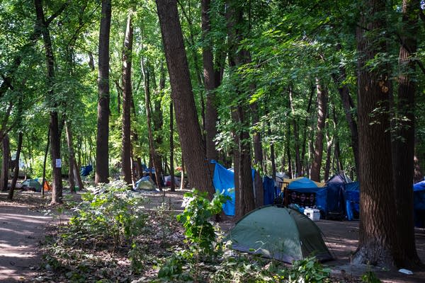 A tent encampment