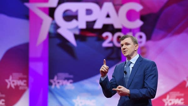 Conservative political activist James O'Keefe speaks during the annual Conservative Political Action Conference (CPAC) in National Harbor, Maryland, on March 1, 2019.